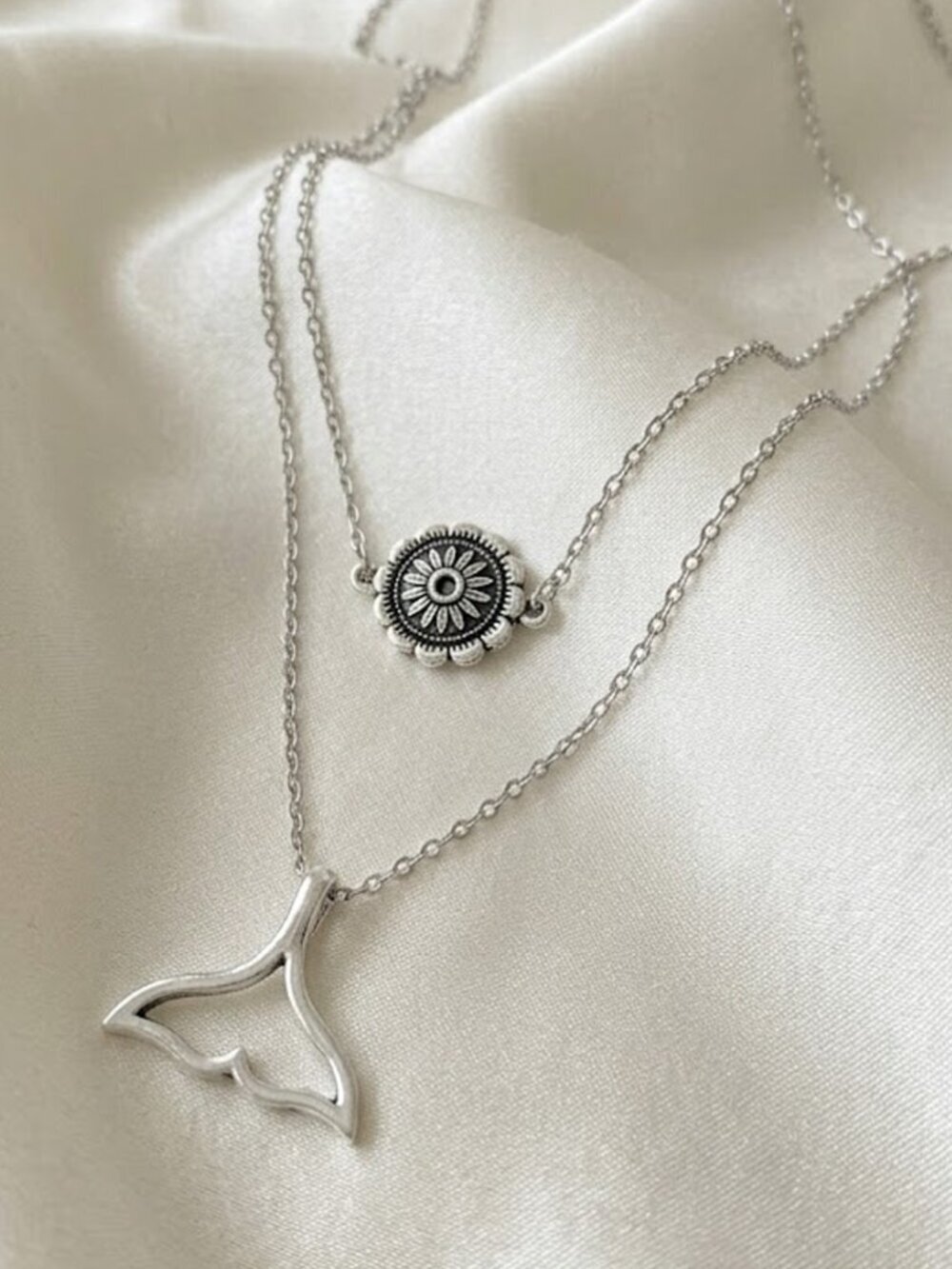 Ladies Two Layered Dolphin Tail Necklace